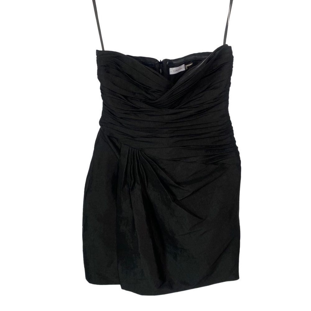 Calvin Klein Strapless Pleated Ruched Mini Cocktail Dress - Picture 3 of 11